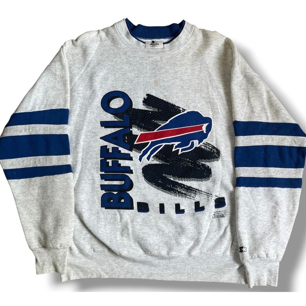 Vintage 1993 Buffalo Bills Starter Sweatshirt Mens Large Gray NFL Made in USA